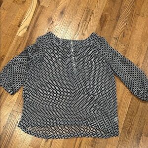 Joe Fresh Black and White Patterned Blouse